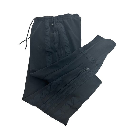 Adidas Men’s Track Pants S Black Trefoil Zip Pockets Triple Stripes Zip Ankle - Picture 3 of 16